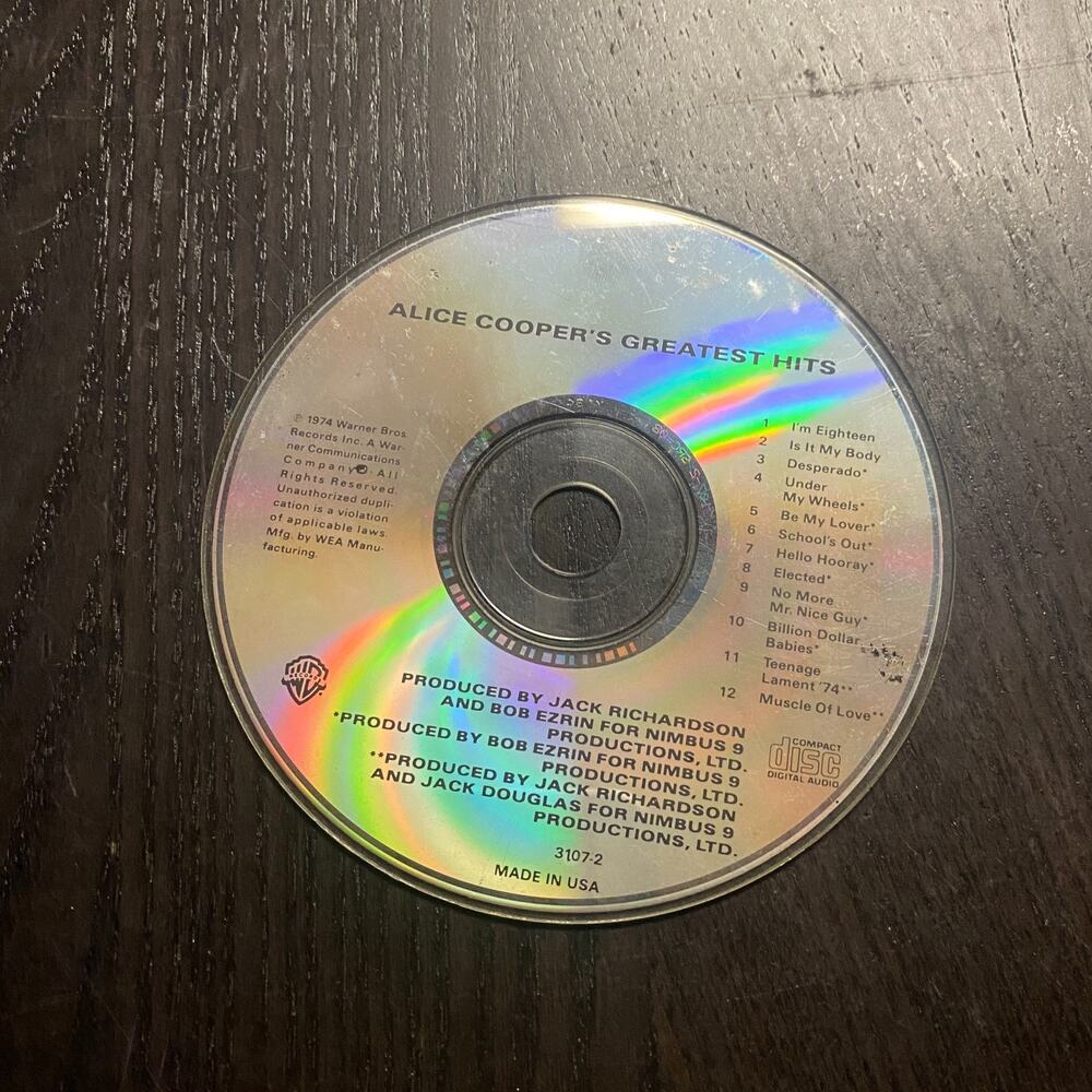 Greatest Hits by Cooper, Alice (CD, 1990) *NO CASE*